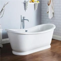 Nuie Alice 1750 Double Ended Roll Top Slipper Bath With Skirt