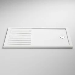 Nuie Rectangular 40mm ABS Capped Acrylic Walk-In Shower Tray With Drying Area