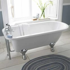 Nuie Berkshire 1700 X 750mm Single Ended Roll Top Bath Inc. Chrome Legs