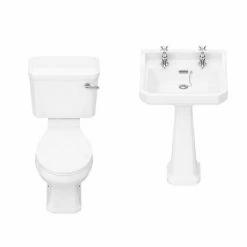 Nuie Carlton 4-Piece Traditional 2TH Bathroom Suite - 560mm Basin -Nuie Sales Store CAR04 n d4 460
