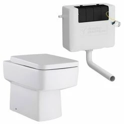 Nuie Bliss Square Back To Wall Pan Inc. Soft Close Top Fix Seat + Concealed Cistern
