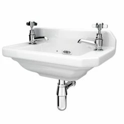 Nuie Carlton Traditional Cloakroom Suite - Close Couple Toilet & Wall Hung Basin -Nuie Sales Store CCTCS n d4 460