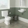 Nuie Carlton Traditional Cloakroom Suite - Close Couple Toilet & Wall Hung Basin