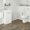 Nuie Cubix Gloss White Vanity Unit With Concealed Cistern, D-Shaped BTW Pan & Soft Close Seat -Nuie Sales Store CXCCDBTWP np
