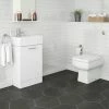 Nuie Cubix Gloss White Vanity Unit With Concealed Cistern, Square BTW Pan & Soft Close Seat -Nuie Sales Store CXCCSBTWP np