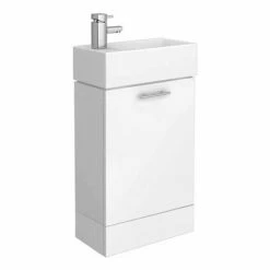 Nuie Cubix Gloss White Vanity Unit With Concealed Cistern, Square BTW Pan & Soft Close Seat -Nuie Sales Store CXCCSBTWP nt1 460