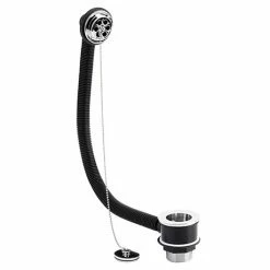 Nuie Chrome Bath Combined Waste & Overflow With Plug & Ball Chain - E345