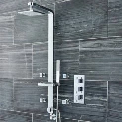 Nuie Square Triple Concealed Thermostatic Shower Valve With Diverter - JTY311 7 Nuie Square Triple Concealed Thermostatic Shower Valve With Diverter - JTY311 -Nuie Sales Store JTY311 d1 460