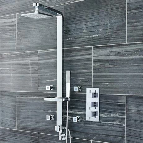 Nuie Square Triple Concealed Thermostatic Shower Valve With Diverter - JTY311 5 Nuie Square Triple Concealed Thermostatic Shower Valve With Diverter - JTY311 - Image 3