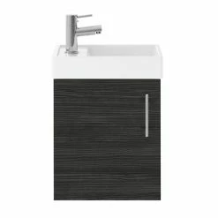 Nuie Vault 400mm Hacienda Black Compact Wall Hung Vanity Basin Unit