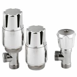 Nuie - Chrome Thermostatic Radiator Valves - Angled - MTY126