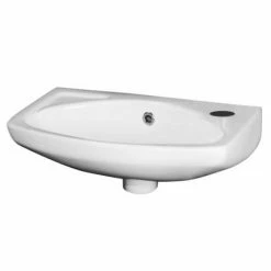 Nuie 450mm Wall Hung Cloakroom Basin - 1 Tap Hole - NCU842