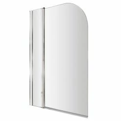 Nuie 1400 Hinged Straight Curved Top Bath Screen + Fixed Panel NSS2