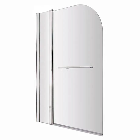 Nuie 1400 Hinged Straight Curved Top Bath Screen Inc. Fixed Panel + Rail NSSR2 3 Nuie 1400 Hinged Straight Curved Top Bath Screen Inc. Fixed Panel + Rail NSSR2