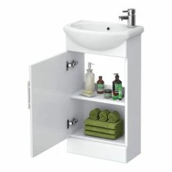 Nuie Sienna 420mm Vanity Unit (High Gloss White - Depth 200mm) -Nuie Sales Store NVS100 d3 460