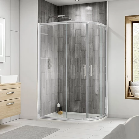 Nuie Pacific RH Offset Quadrant Shower Enclosure Inc. Tray 3 Nuie Pacific RH Offset Quadrant Shower Enclosure Inc. Tray