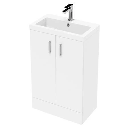 Nuie Pallas 500 Modern Gloss White Floor Standing Vanity Unit 4 Nuie Pallas 500 Modern Gloss White Floor Standing Vanity Unit - Image 3