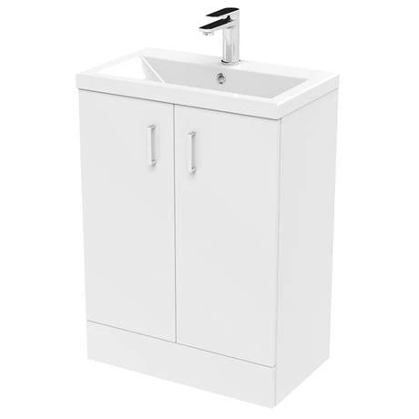 Nuie Pallas 600 Modern Gloss White Floor Standing Vanity Unit 6 Nuie Pallas 600 Modern Gloss White Floor Standing Vanity Unit - Image 4
