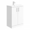 Nuie Pallas 600 Modern Gloss White Floor Standing Vanity Unit