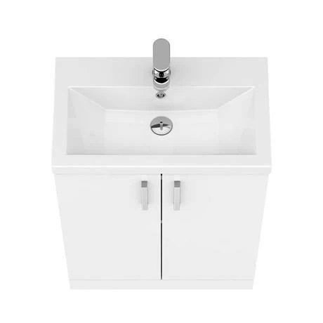 Nuie Pallas 600 Modern Gloss White Floor Standing Vanity Unit 8 Nuie Pallas 600 Modern Gloss White Floor Standing Vanity Unit - Image 6