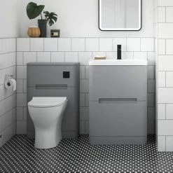 Nuie Elbe Satin Grey 550mm WC Unit - PAR241 -Nuie Sales Store PAR241 D2 460