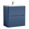 Nuie Elbe Satin Blue 800mm Floor Standing 2-Drawer Vanity Unit - PAR303A