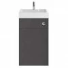 Nuie Athena 500 Gloss Grey 2-In-1 Basin, Concealed Cistern & WC Unit - PRC945CB -Nuie Sales Store PRC945CB p