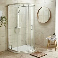 Nuie Pacific D-Shape Shower Enclosure Inc. Shower Tray + Waste