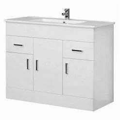 Nuie Cardinal Minimalist Gloss White Vanity Unit W1000 X D400mm - VTMW1000