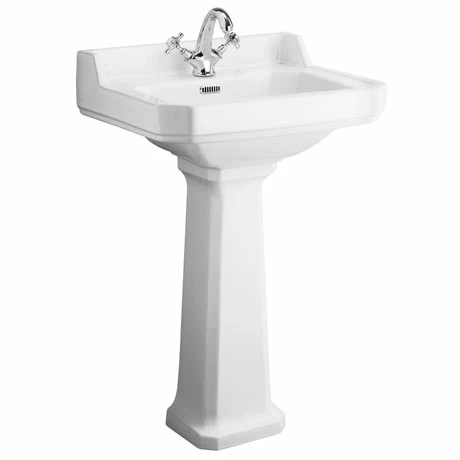 Nuie Carlton 1 Tap Hole Traditional Basin + Pedestal (Various Size Options) 3 Nuie Carlton 1 Tap Hole Traditional Basin + Pedestal (Various Size Options)