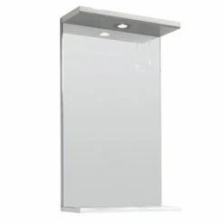 Nuie Delaware High Gloss White Illuminated Mirror W450 X D170mm - VTY030