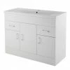 Nuie Eden Minimalist Gloss White Vanity Unit W1000 X D400mm - VTNB1000