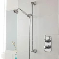 Nuie Edwardian Twin Concealed Thermostatic Shower Valve & Slider Rail Kit