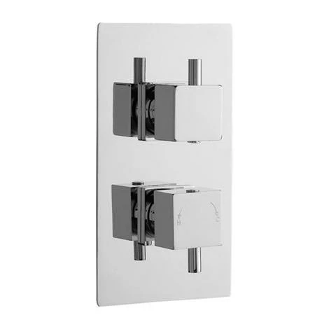 Nuie - Minimalist Square Twin Concealed Thermostatic Valve With Diverter - JTY302 3 Nuie - Minimalist Square Twin Concealed Thermostatic Valve With Diverter - JTY302
