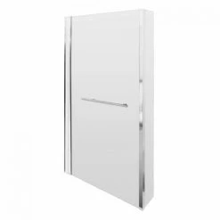 Nuie Quattro 1400 Hinged Bath Screen With Rail + Fixed Return