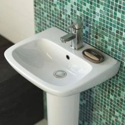Nuie Sales Store -Nuie Sales Store Premier Renoir Compact Basin Semi Pedestal 1 Tap Hole d1 460