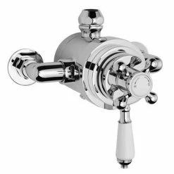 Nuie Victorian Exposed Valve Inc. Riser Kit, Diverter, 12 Inch Shower Rose + Handset -Nuie Sales Store Premier Victorian Exposed Valve w Rigid Riser Kit Diverter 12 Inch Shower Rose d2 460