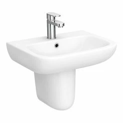 Nuie Renoir Compact Basin & Semi Pedestal - 1 Tap Hole