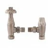 Nuie - Traditional Thermostatic Angled Radiator Valves - Satin Nickel - MTY142