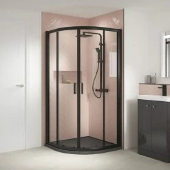 Nuie Pacific Black Profile Quadrant Shower Enclosure