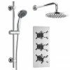 Nuie Minimalist Concealed Shower Valve W/ Slide Rail Kit & Wall Mounted Fixed Head -Nuie Sales Store SVP003 NP