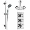 Nuie Minimalist Concealed Shower Valve W/ Slide Rail Kit & Ceiling Mounted Fixed Head -Nuie Sales Store SVP004 NP