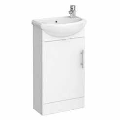 Nuie Sienna 420mm Vanity Unit (High Gloss White - Depth 200mm)