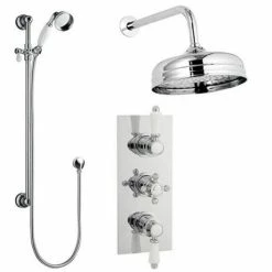 Nuie Traditional Concealed Shower Valve W. Slide Rail Kit & Wall Mounted Fixed Head