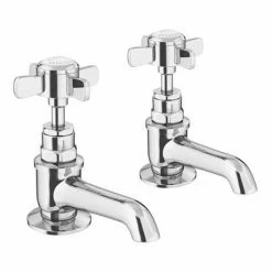 Nuie Traditional Beaumont Long Nose Basin Taps - Chrome - I321XE