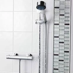 Nuie ABS Round Thermostatic Bar Valve - Bottom Outlet - Chrome - VBS001 -Nuie Sales Store VBS001 d3 460