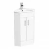 Nuie High Gloss White Corner Cabinet Vanity Unit With Basin - VTCW001 -Nuie Sales Store VTCW001 P1