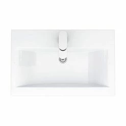 Nuie 600 X 400mm Wall Mounted Mid Edge Basin & Cabinet - Gloss White - VTWE600 -Nuie Sales Store VTWE600 D6 460