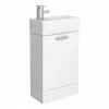 Nuie Cubix High Gloss White Vanity Unit Inc Ceramic Basin W480 X D230mm - VTY058 2 Nuie Cubix High Gloss White Vanity Unit Inc Ceramic Basin W480 X D230mm - VTY058 -Nuie Sales Store VTY058 prod1